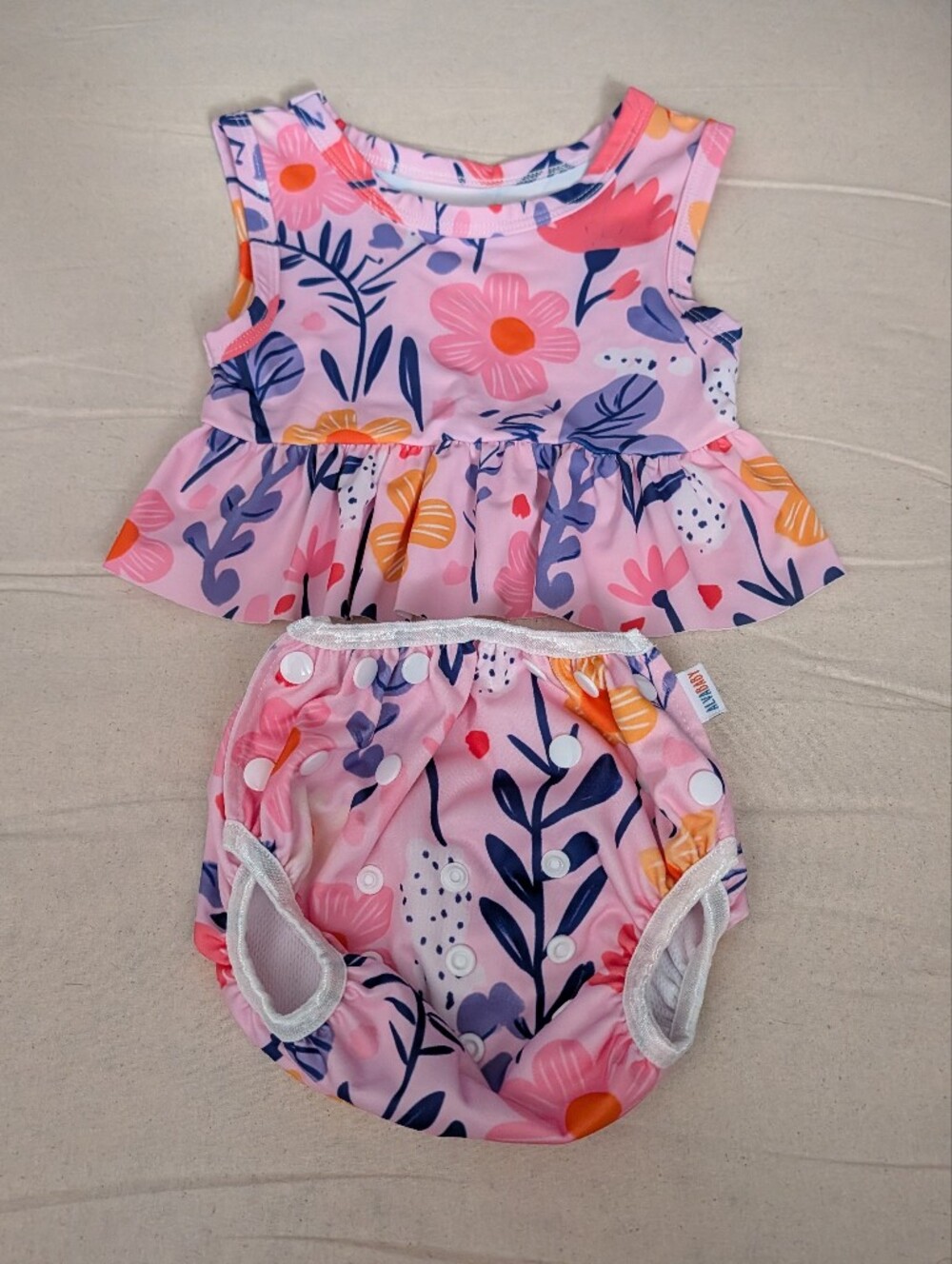 ALVA Baby Swimsuit, Adjustable Diaper, 0-12M